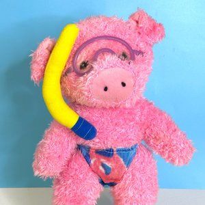 RARE Vintage‎ Kuddle Me Toys Snorkel Scuba Diving Pig 15" Plush Stuffed Animal